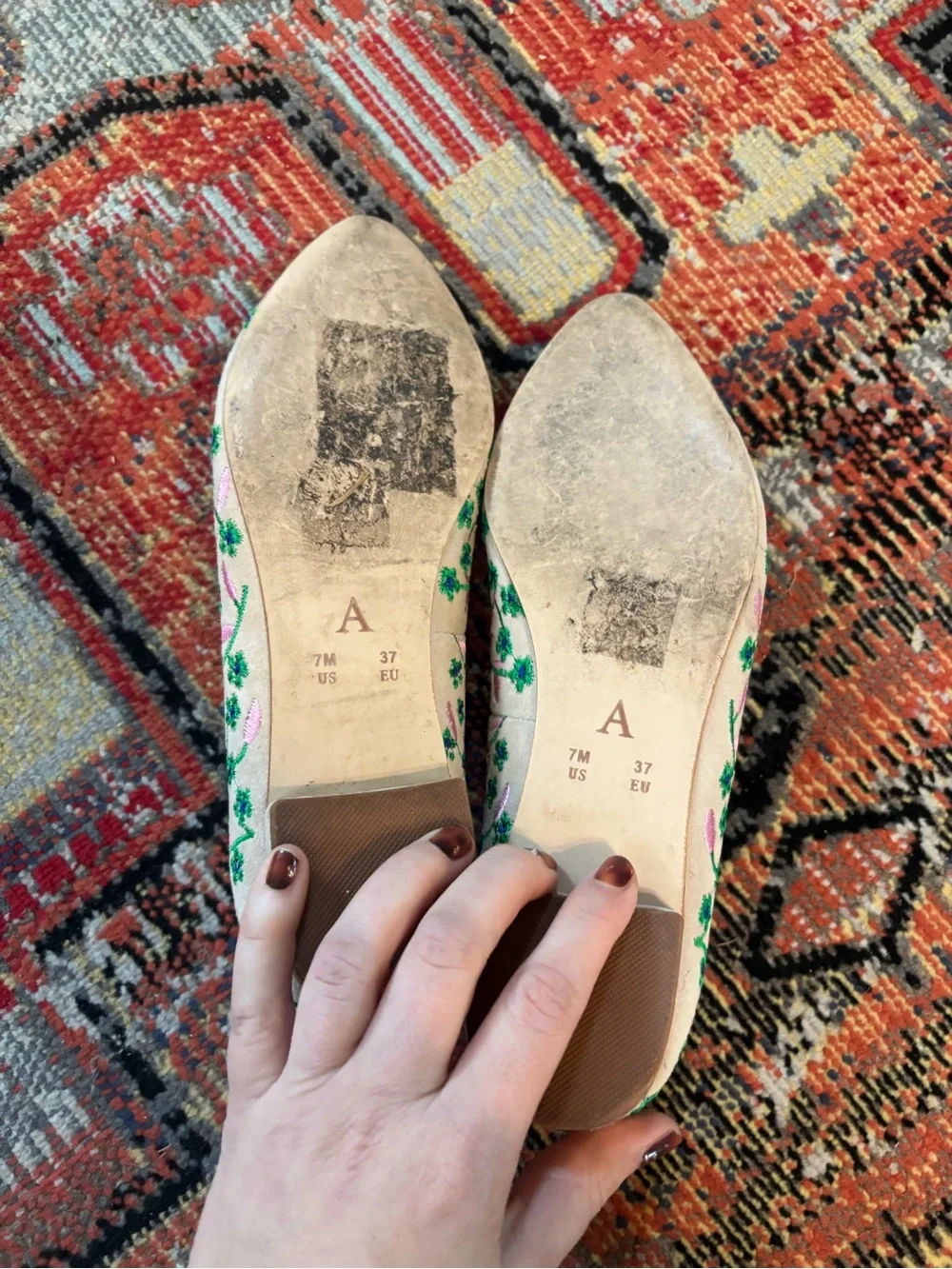 Anthropologie Floral Vine Ballet Flats